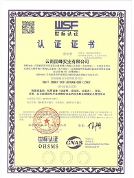 固峰-职业健康管理体系证书